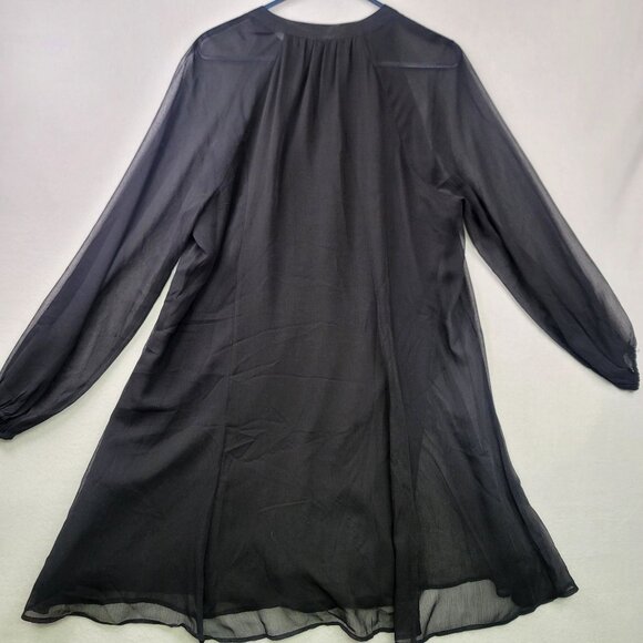 Y2K Balloon Sleeve Sheer XXL Whimsigoth Romantic Flowy Slinky Dress Feminine New - Picture 7 of 12